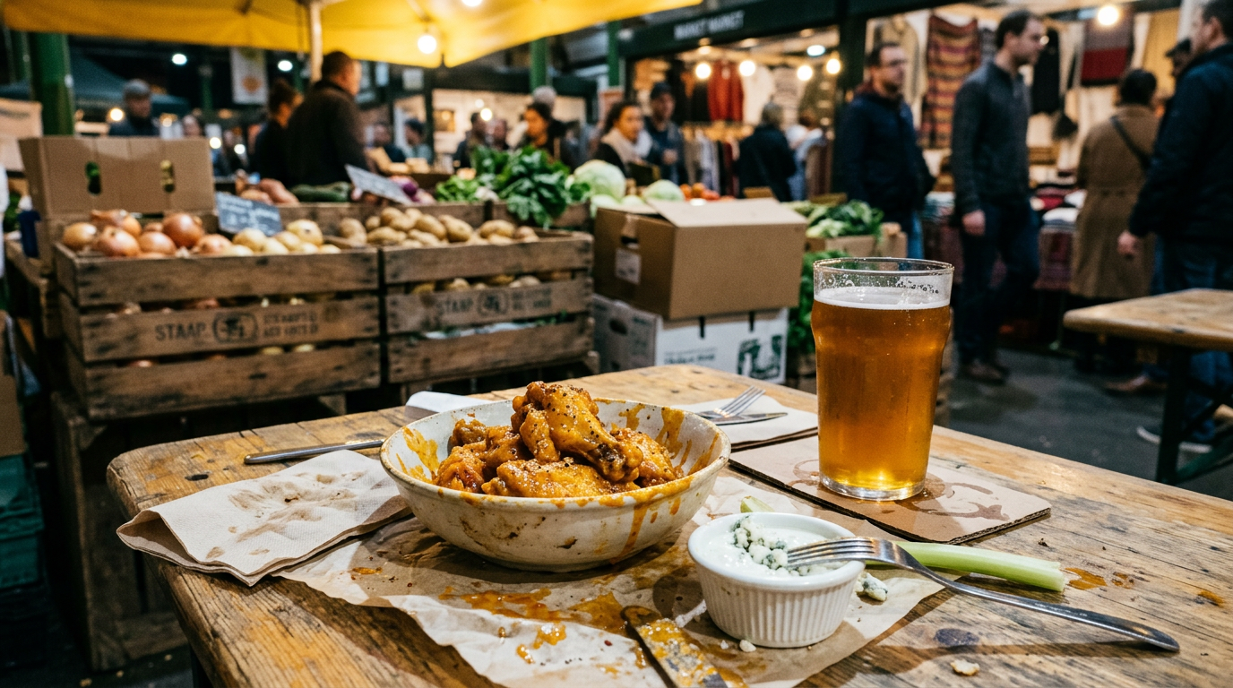 Buffalo wings + Blue cheese and a cold pale ale