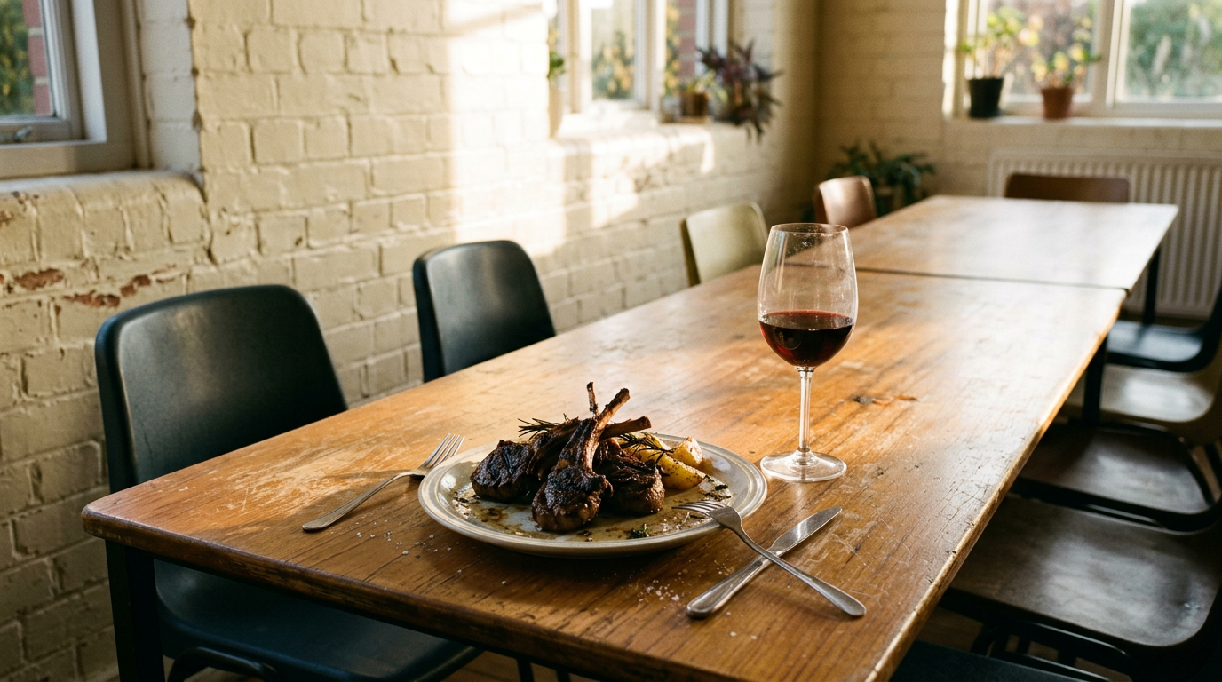 Grilled lamb chops + Syrah