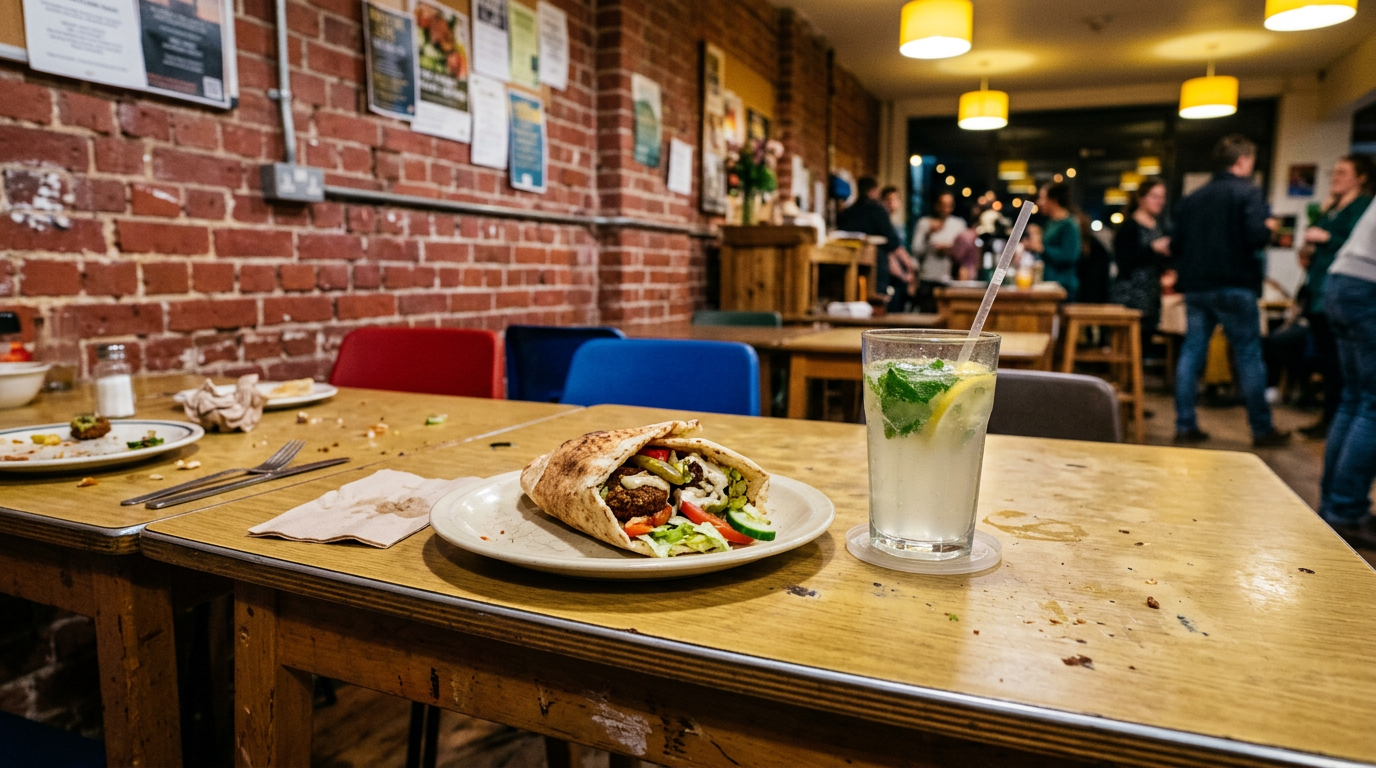 Falafel wrap + Mint lemonade