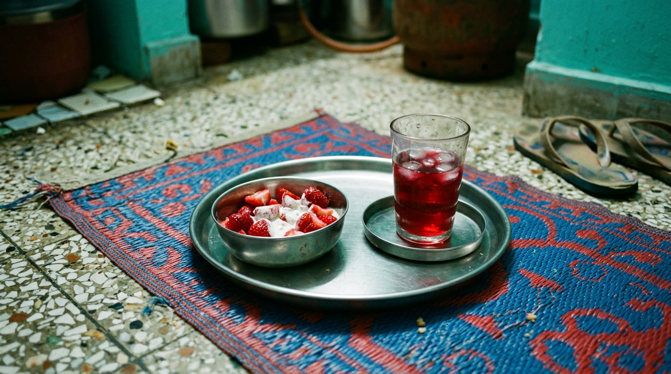 Strawberries and cream + Cold-brew hibiscus