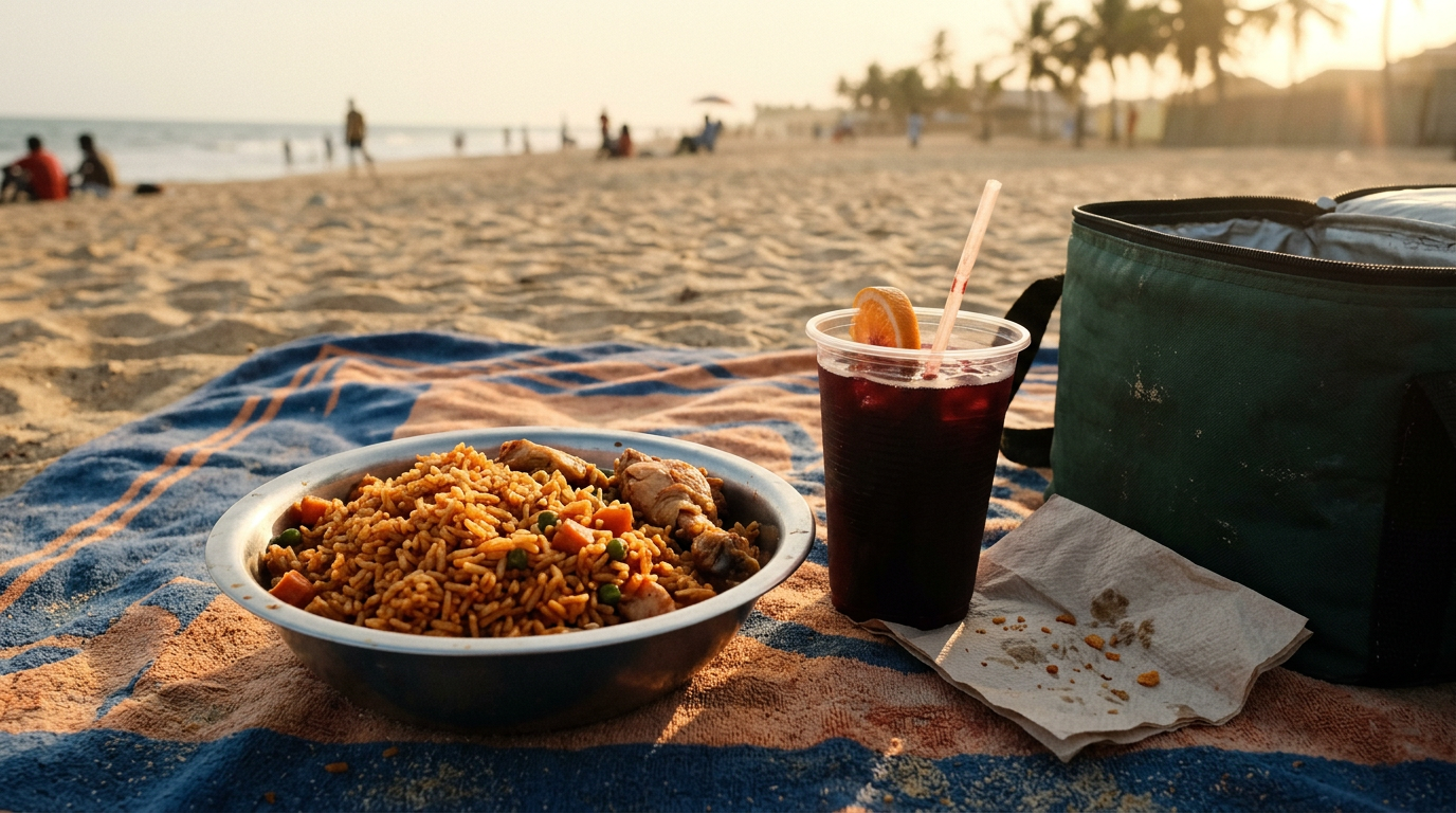 Jollof rice + Hibiscus zobo