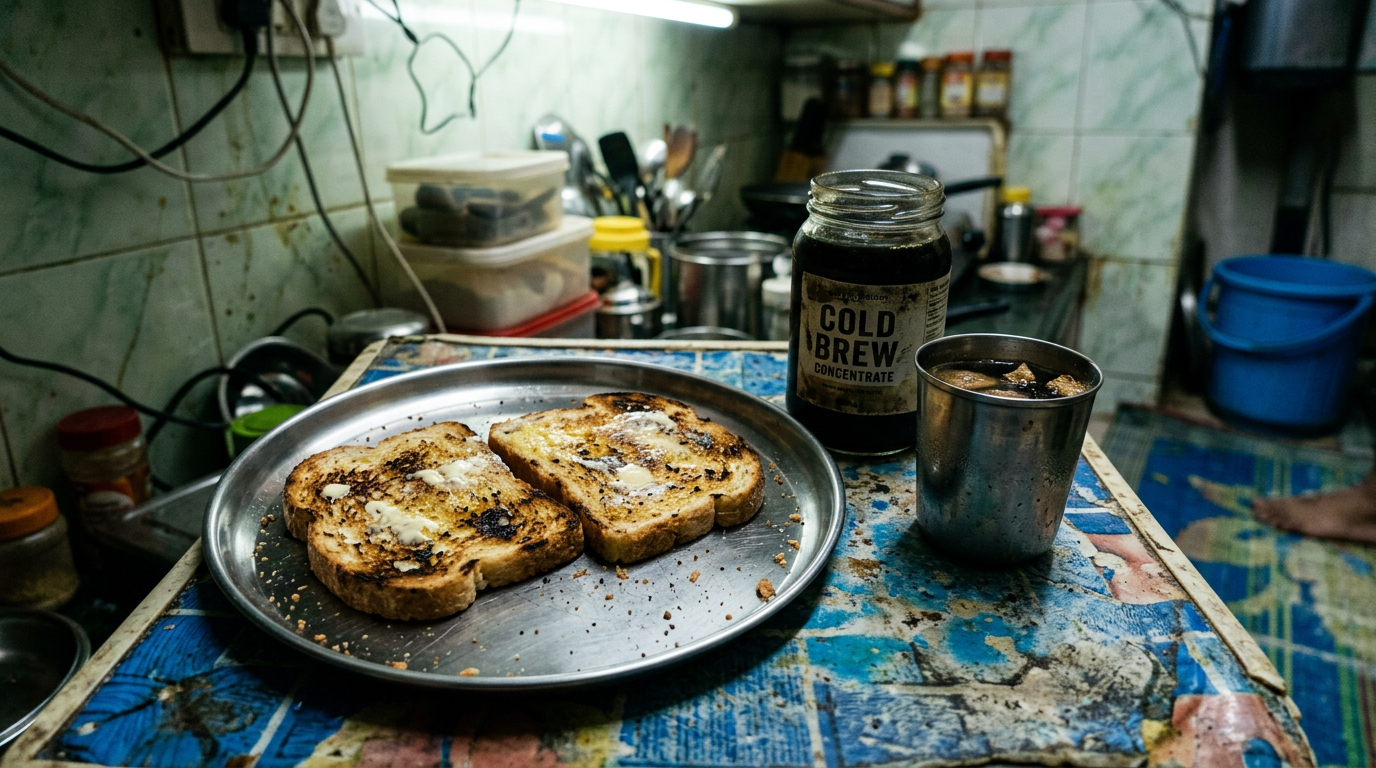 Buttered sourdough toast + Cold brew concentrate