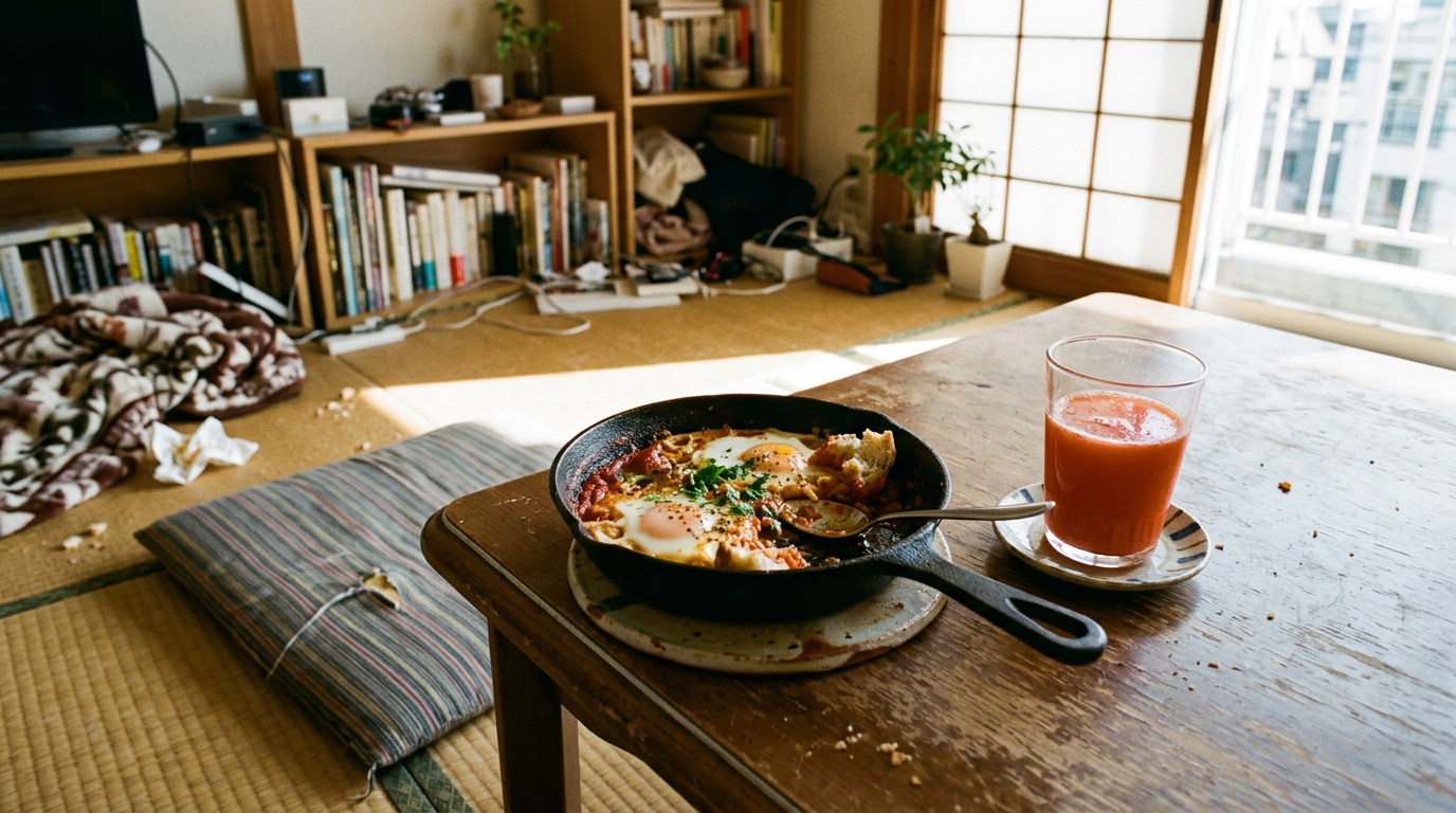 Shakshuka + Blood orange juice