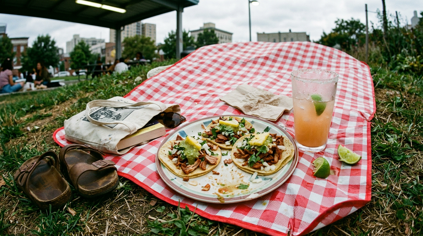 Tacos al pastor + Grapefruit paloma