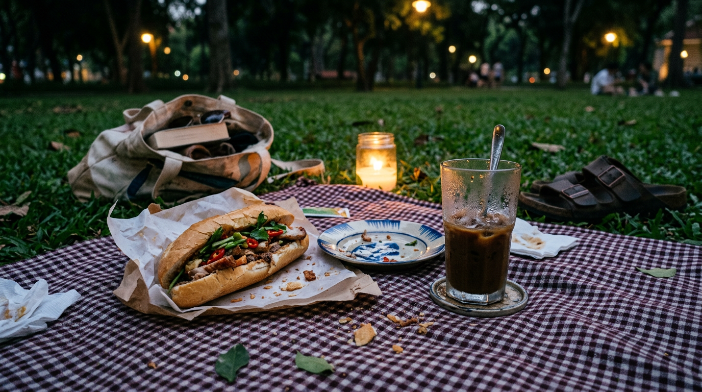 Banh mi + Vietnamese iced coffee