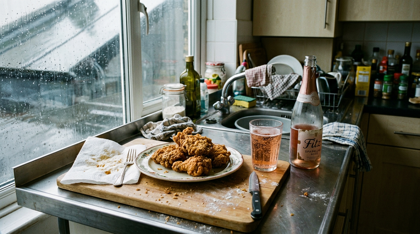 Fried chicken + Sparkling rosé