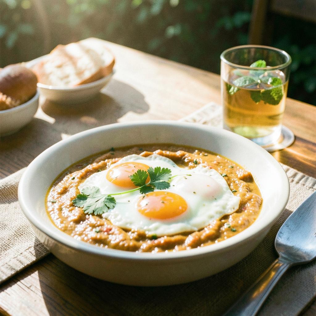 Shakshuka + Hot mint tea