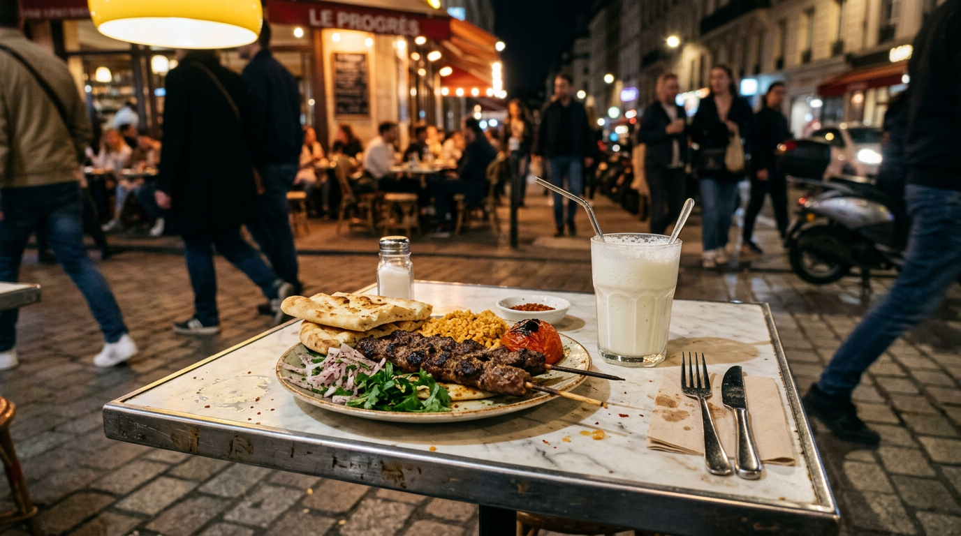 Lamb kofta + Turkish ayran