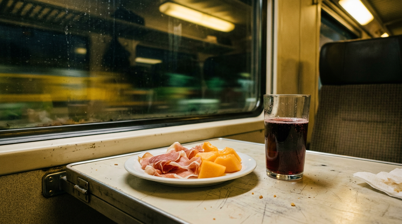 Prosciutto and melon + Lambrusco