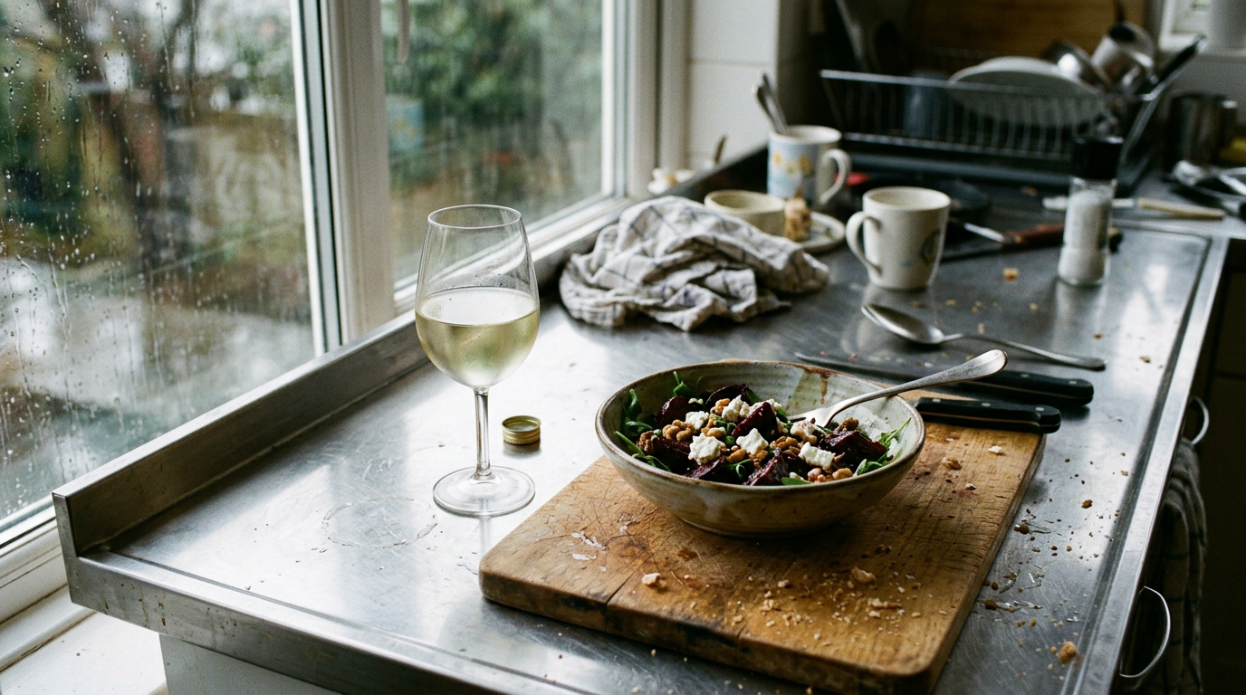 Beetroot and goat cheese + Sauvignon blanc