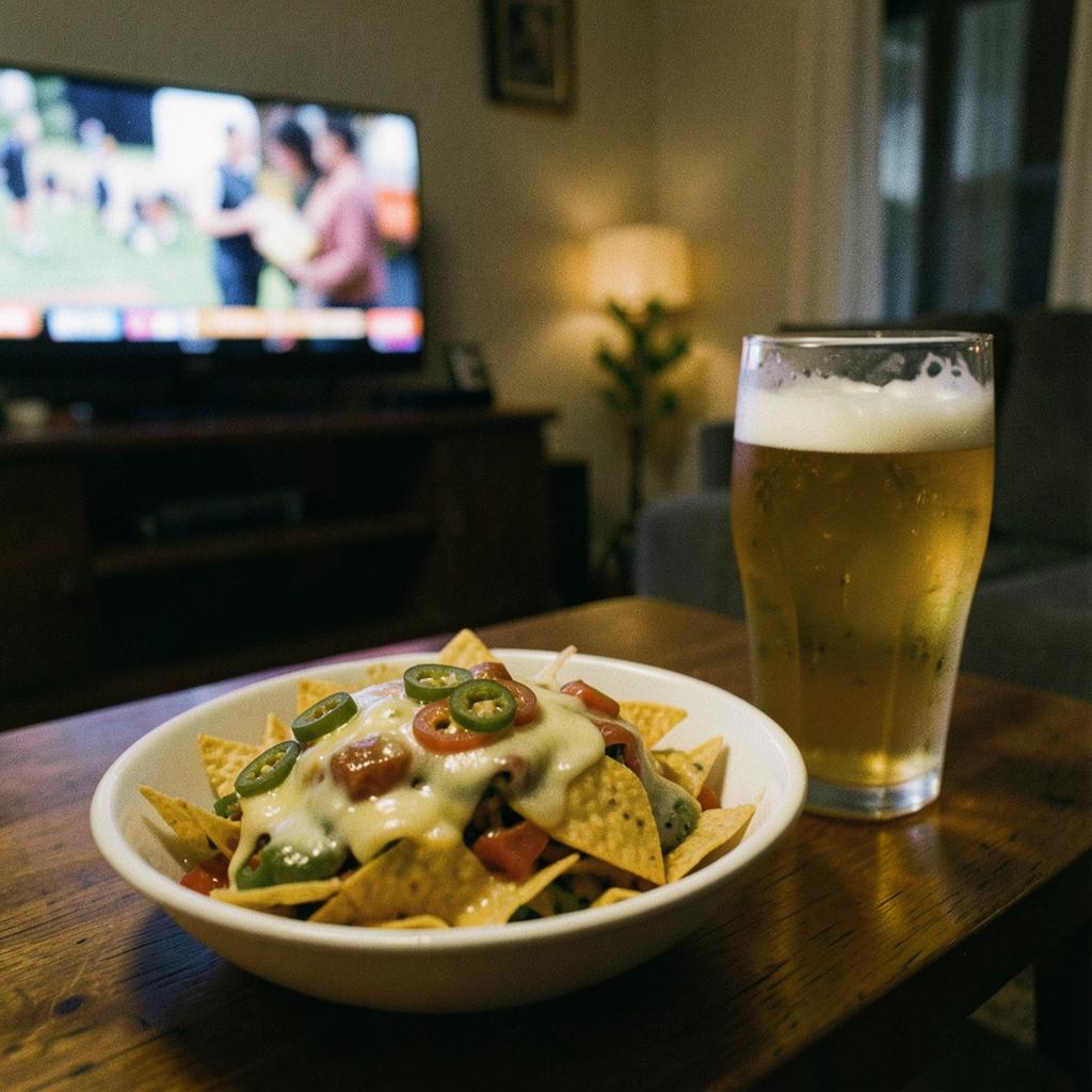 Loaded nachos + Ice-cold pale lager
