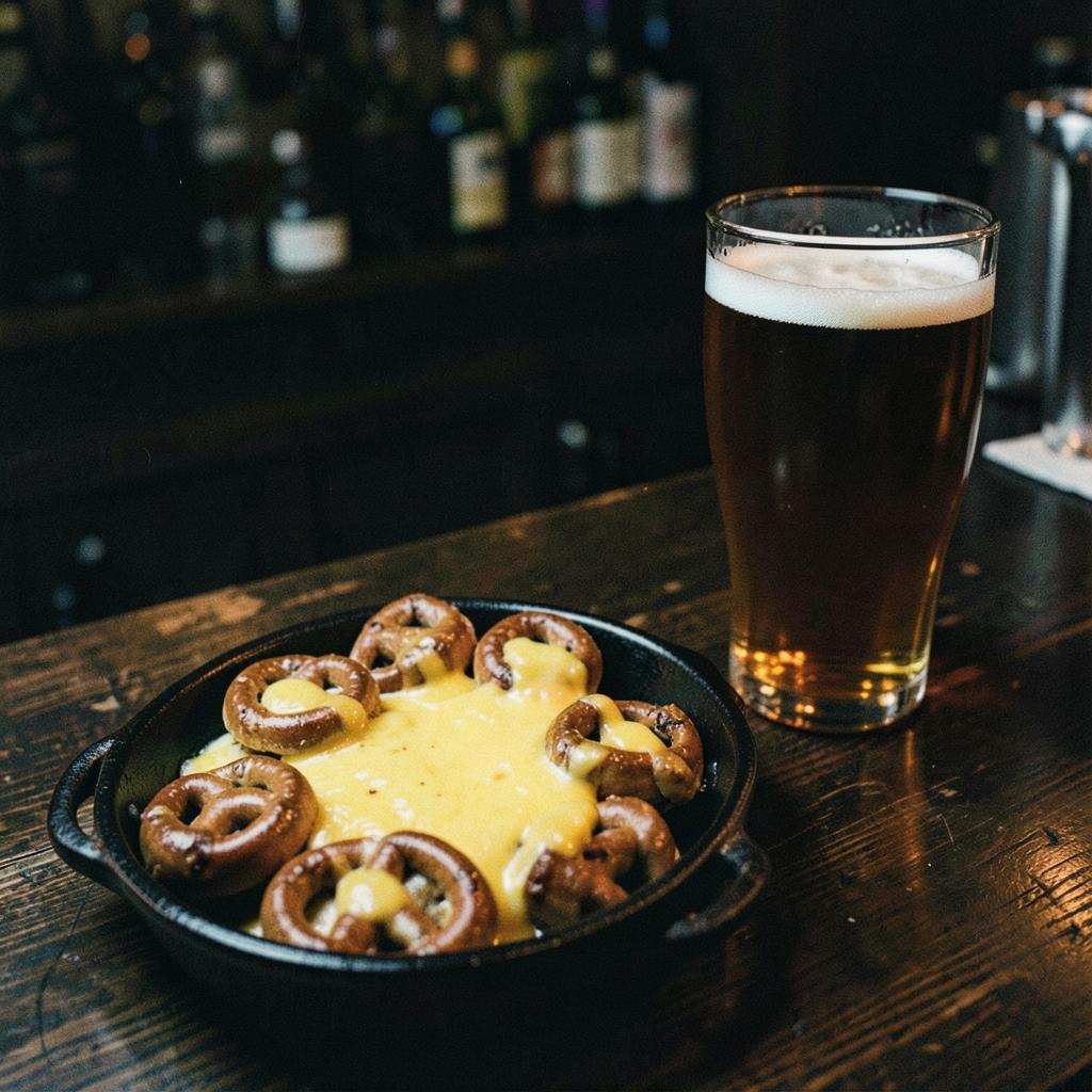 Pretzel bites with beer cheese + Amber ale